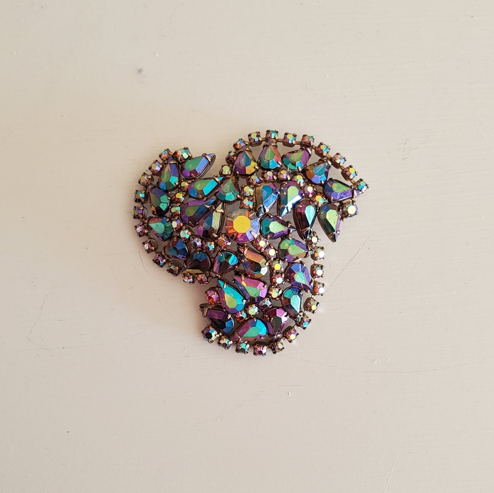 VTG Crystal Spiral Brooch